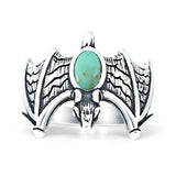 Oval 16mm Turquoise Flying Bat Oxidized Ring 925 Sterling Silver Wholesale