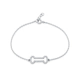 Dog Bone CZ Adjustable Bracelet