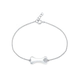 Dog Bone CZ Adjustable Bracelet