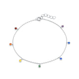 Multicolor CZ Charm Bracelet 