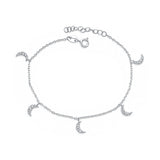 Crescent Moon CZ Adjustable Bracelet