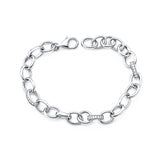 Pave CZ Oval Link Chain Bracelet
