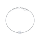Round CZ Rolo Chain Bracelet