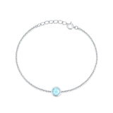 Round Larimar Adjustable Bracelet 
