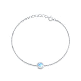 Round Moonstone Adjustable Bracelet 