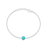 Round Turquoise Adjustable Bracelet 