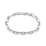 Paperclip Link Chain Bracelet 925 Sterling Silver Wholesale