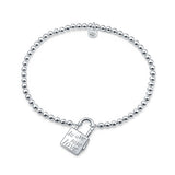 Love Padlock Bead Chain Bracelet 