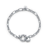 Heart Charm Paperclip Link Chain Bracelet 925 Sterling Silver Wholesale