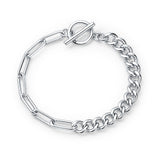 Paperclip Curb Link Bracelet 925 Sterling Silver Wholesale
