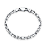 Beveled Edge Long Link Chain Bracelet