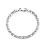 Faceted Oval Rolo Chain Bracelet