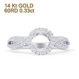 Round Halo Marquise Style Diamond Ring