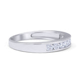 Half Eternity Round CZ Wedding Band