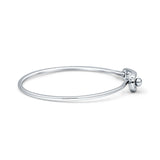 14K White Gold 7 Inch Safety Pin Bangle Bracelet 2.02mm Round Natural Diamond Wholesale