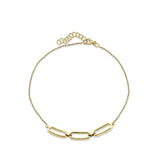 14K Yellow Gold 7-9 Inch Paperclip Link Chain Bracelet Round Natural Diamond Wholesale