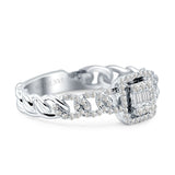 Cushion Cut Halo Twisted Diamond Ring