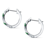 Twisted Infinity Stud Earring Green Emerald CZ 925 Sterling Silver Wholesale