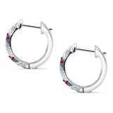 Twisted Infinity Stud Earring Ruby CZ 925 Sterling Silver Wholesale