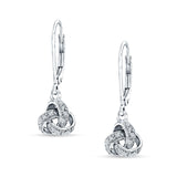 Trinity Knot Drop Dangle Leverback Earring Cubic Zirconia 925 Sterling Silver Wholesale