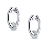 Round Ball Design Hoop Earring Cubic Zirconia 925 Sterling Silver Wholesale