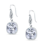 Cushion Drop Dangle Pear Fishhook Earring Cubic Zirconia 925 Sterling Silver Wholesale