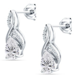 Pear Teardrop Infinity Stud Earring Cubic Zirconia 925 Sterling Silver Wholesale