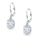 Oval Drop Dangle Leverback Earring Cubic Zirconia Solid 925 Sterling Silver Wholesale