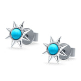 Minimalist Sun Turquoise Stud Earring 925 Sterling Silver Wholesale