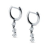 Three Round Cubic Zirconia Drop Dangle Hoop Earring 925 Sterling Silver Wholesale