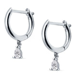 Pear Teardrop Charm Hoop Earring Cubic Zirconia 925 Sterling Silver Wholesale