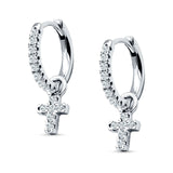 Cross Cluster Drop Dangle Earring Cubic Zirconia 925 Sterling Silver Wholesale