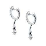 Moon & Star Earring Dangle Hoop Earring Cubic Zirconia 925 Sterling Silver Wholesale