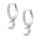 Crescent Moon Hoop Earrings