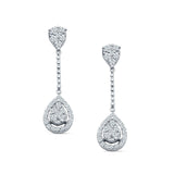 Pear Teardrop Cluster Oblong Stud Earring Cubic Zirconia 925 Sterling Silver Wholesale