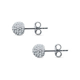 Round Halo Cluster Ball Stud Earring Cubic Zirconia 925 Sterling Silver Wholesale