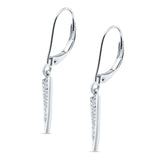 Spike Hoop Leverback Earrings Round Cubic Zirconia 925 Sterling Silver Wholesale