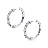 Flower Huggie Hoop Earring Cubic Zirconia 925 Sterling Silver Wholesale