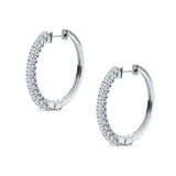 Round Cubic Zirconia Eternity Stone Huggie Hoop Earring 925 Sterling Silver Wholesale