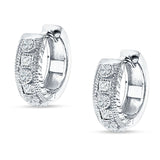 Round & Princess Cut Cubic Zirconia Huggie Hoop Earring 925 Sterling Silver Wholesale