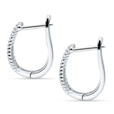 Twist Rope Cluster Two Row Cubic Zirconia Hoop Earring 925 Sterling Silver Wholesale