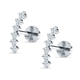 Six Stone Climber Stud Earring Cubic Zirconia 925 Sterling Silver Wholesale