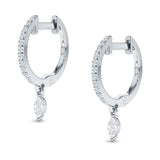 Marquise Charm Huggie Hoop Earring Cubic Zirconia 925 Sterling Silver Wholesale