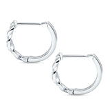 Twisted Infinity Round Cubic Zirconia Huggie Hoop Earring 925 Sterling Silver Wholesale