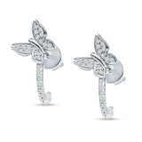 Butterfly Cluster Stud Earring Cubic Zirconia 925 Sterling Silver Wholesale