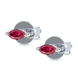 Marquise Solitaire Stud Earring Ruby CZ 925 Sterling Silver Wholesale