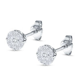 Marquise & Round Cubic Zirconia Stud Earring 925 Sterling Silver Wholesale