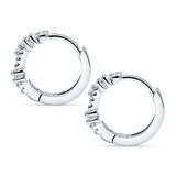 Round Cubic Zirconia Huggie Hoop Earrings 925 Sterling Silver Wholesale