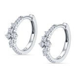 Round Cubic Zirconia Huggie Hoop Earrings 925 Sterling Silver Wholesale