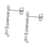 Dangle Pear Stud Earrings Cubic Zirconia 925 Sterling Silver Wholesale